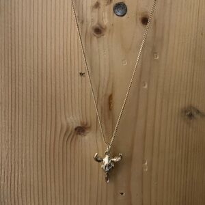 Gold Bull Pendant Necklace
